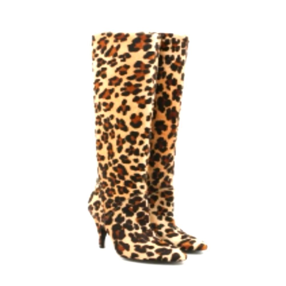 Stunning Anne Klein Calf Hair Leopard print Boots, size 8, pristine